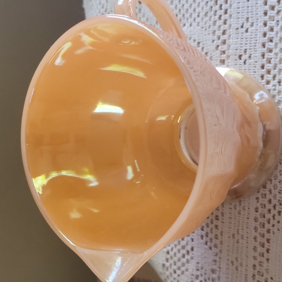Fire King Peach Lustre Sugar Bowl & Creamer - Picture 6 of 8